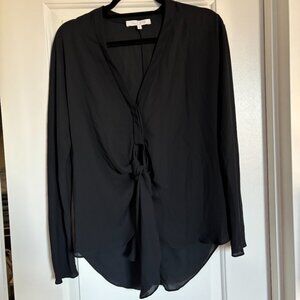 Alexis Black Tie Front Blouse Size Medium